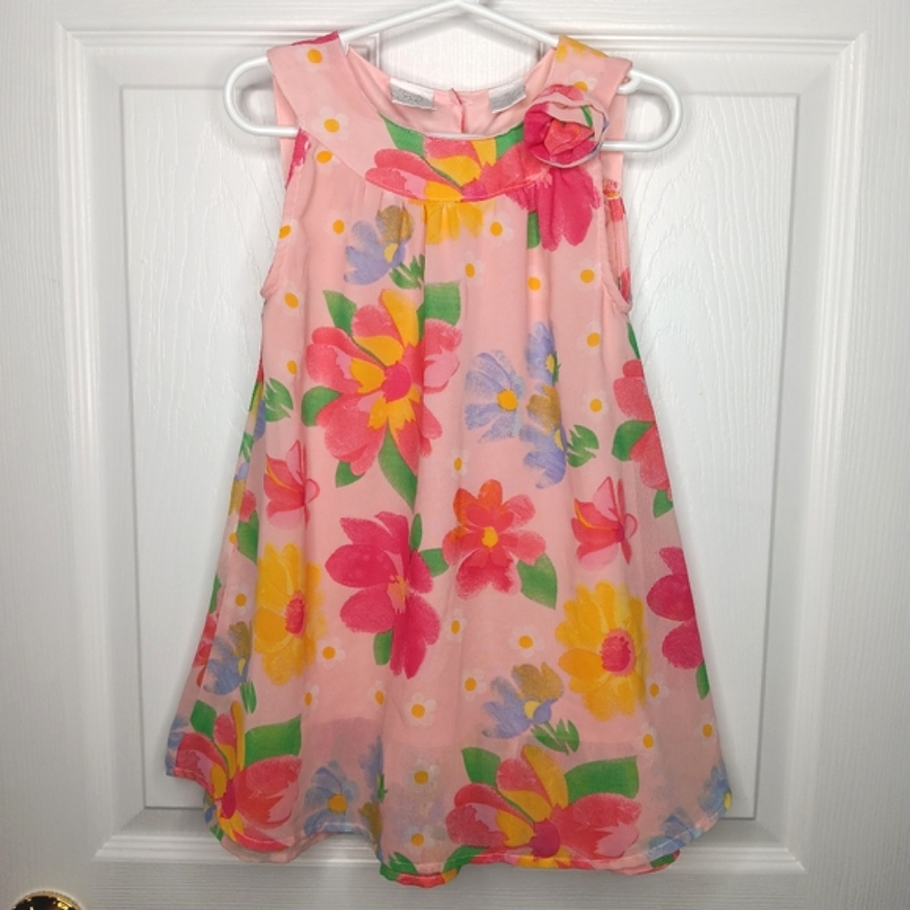 Koala Kids Relaxed Fit Sleeveless Pink Floral Dress Girl's Size 4T